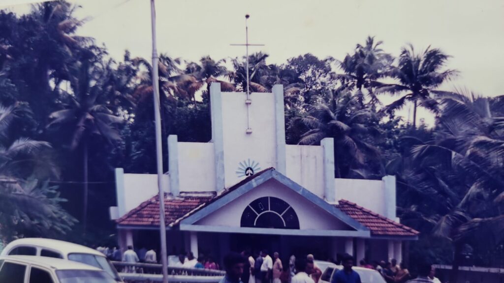 A photograph of the old church building.
